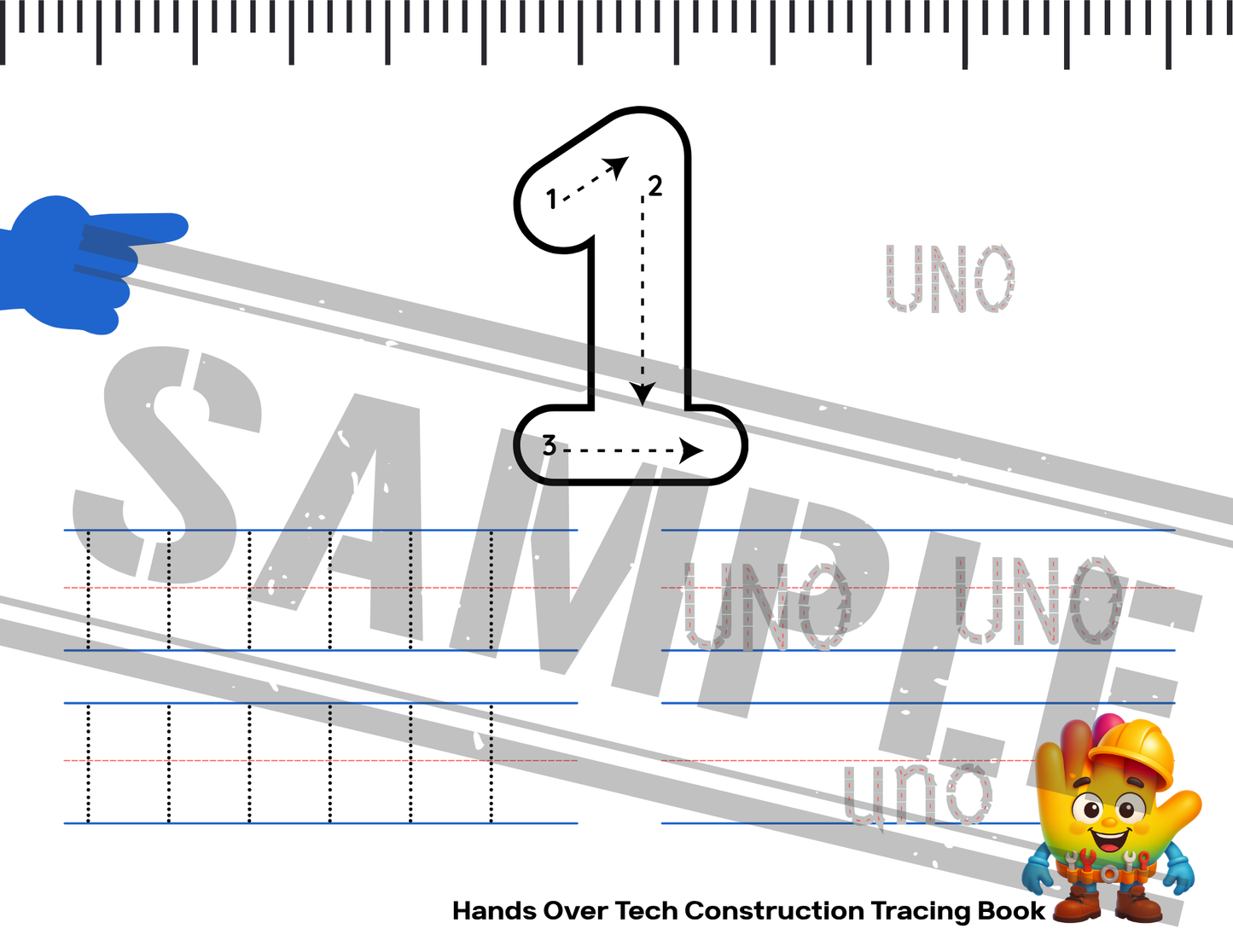 Hand's Construction Tracing Book: Numeros de Espanol